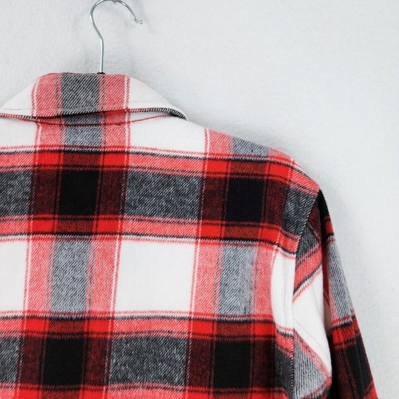 BB Dakota Shirt Jacket Womens XXL Red White Buffalo Plaid Steve Madden Shacket - Picture 11 of 11